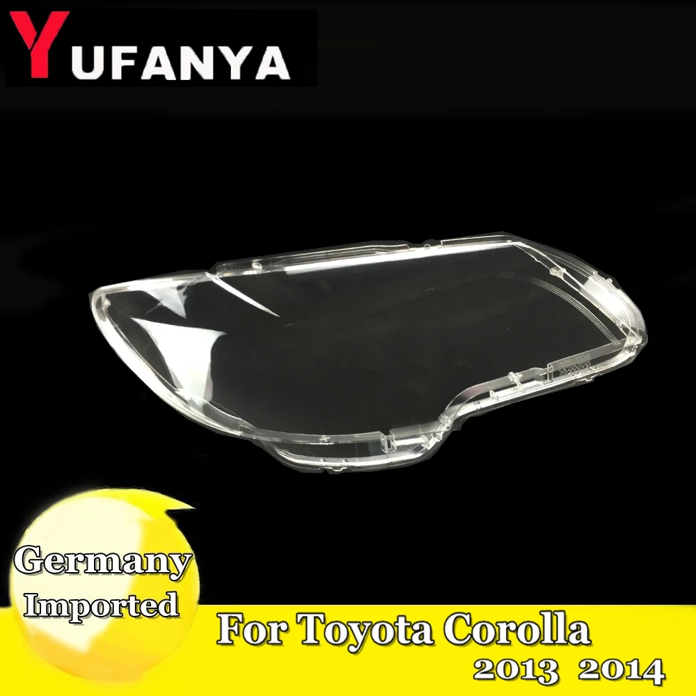 

car Left Right Housing Headlight Lens Shell Cover Lamp Assembly for Toyota Corolla 2013 2014 Replacement LED Plastic Clear Mask