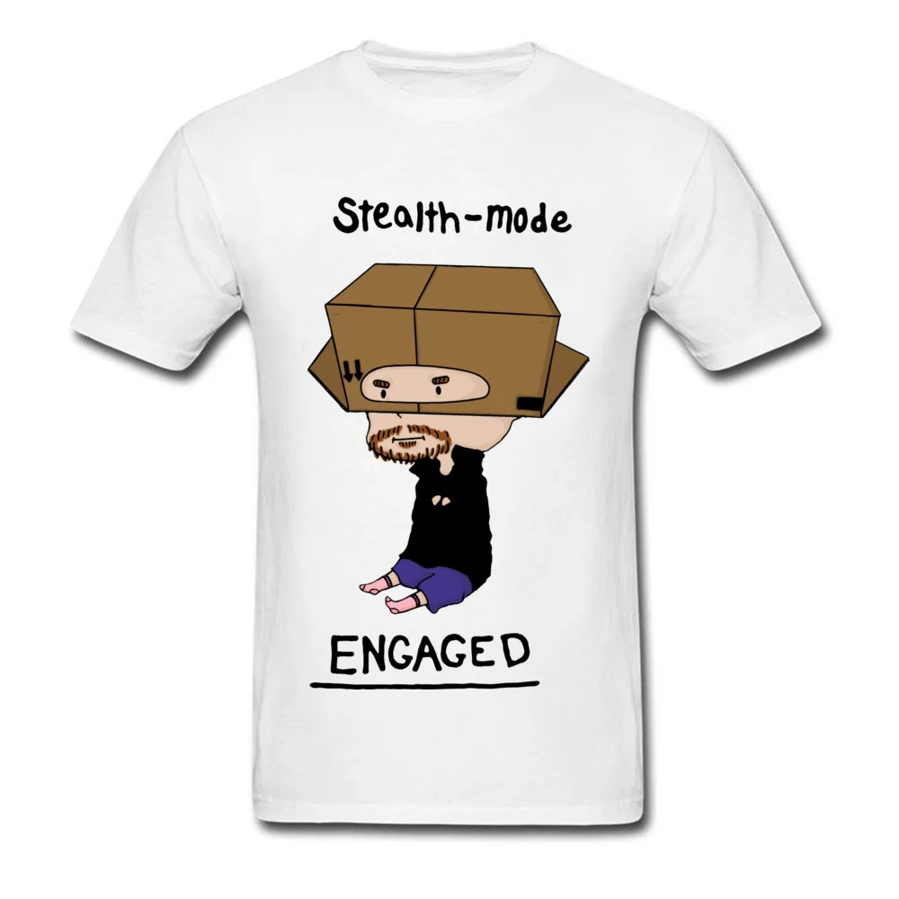 Tops Shirt The Box Ninja Sweatshirts Summer/Autumn On Sale Design Short Sleeve 100% Cotton Crew Neck Student T-shirts Design The Box Ninja white