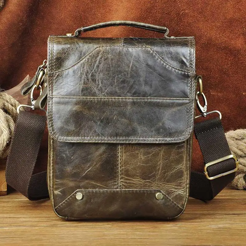 

2018 Genuine Leather Shoulder Bags Fashion Men Messenger Bag Small Ipad Male Tote Vintage New Crossbody Bags Men's Handbags