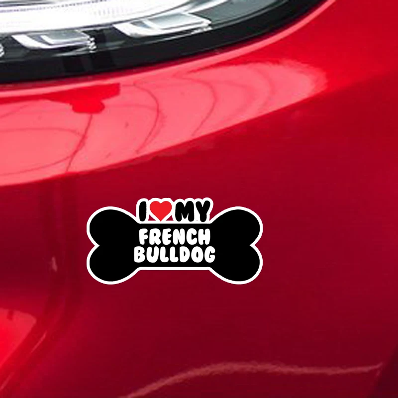 YJZT 15*7 1 см I Heart My French Bulldog Bone ПВХ автомобильный бампер наклейки для автомобиля C1
