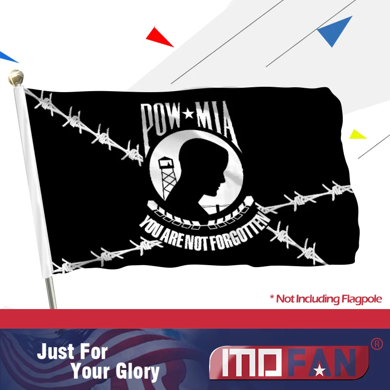 

MOFAN POW MIA Prison Flag Durable Polyester and Brilliant Colors YOU ARE NOT FORGOTTEN Flag with Grommets 3X5FT