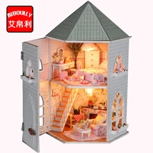 Замок принцессы DIY Кукольный дом миниатюрный деревянный кукольный домик Miniaturas мебель игрушка дом куклы игрушки для рождества подарок на день рождения