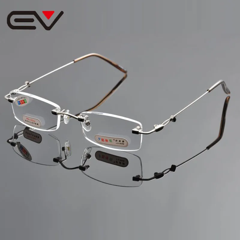 2015 EV Metal Rimless Super Slim Reading Glasses Ultra Light Glasses