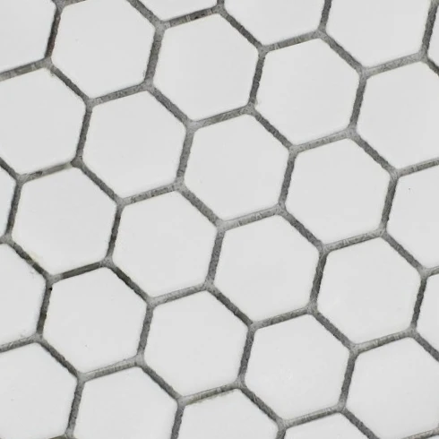 Hexágono blanco patrones de baldosas de cerámica azulejo de mosaico de