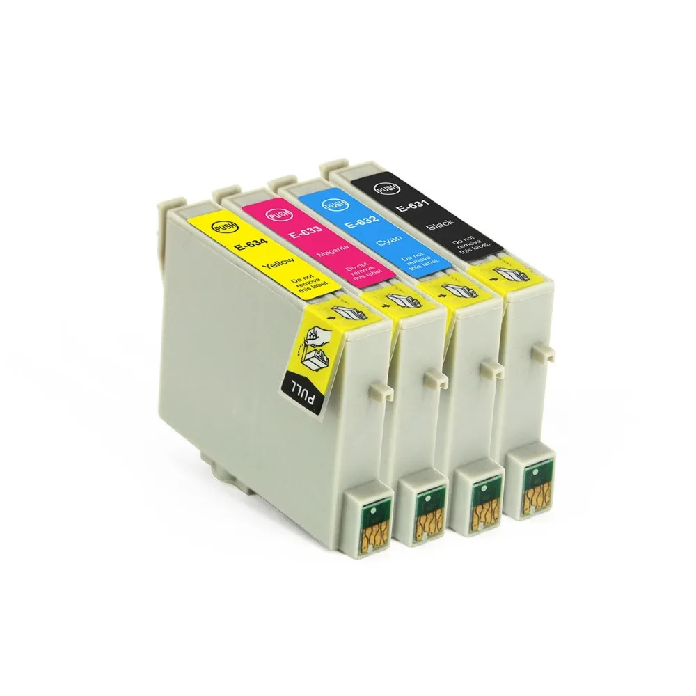 

Full Ink 4 PCS Ink Cartridge T0631 T0632 T0633 T0634 Printer for Epson Stylus C67 C87 CX3700 CX4100 CX4700 CX5700F CX7700