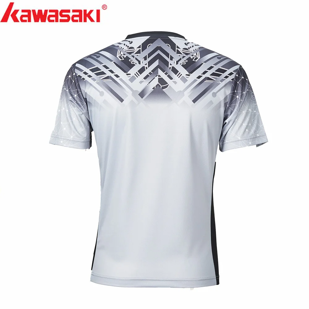 Kawasaki, дышащая мужская рубашка для бадминтона, быстросохнущая, короткий рукав, футболки для тренировок, мужская спортивная одежда, ST-S1114
