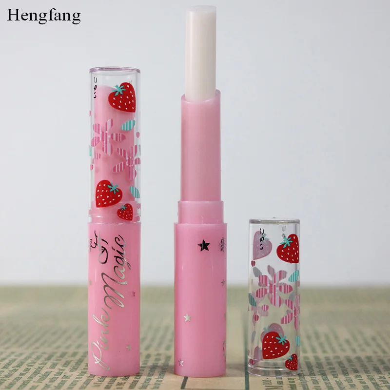 

brand hengfang Long Lasting No fade Non-stick cup Strawberry batom covered lipblam Temperature Color Change Pink Lip blam tint