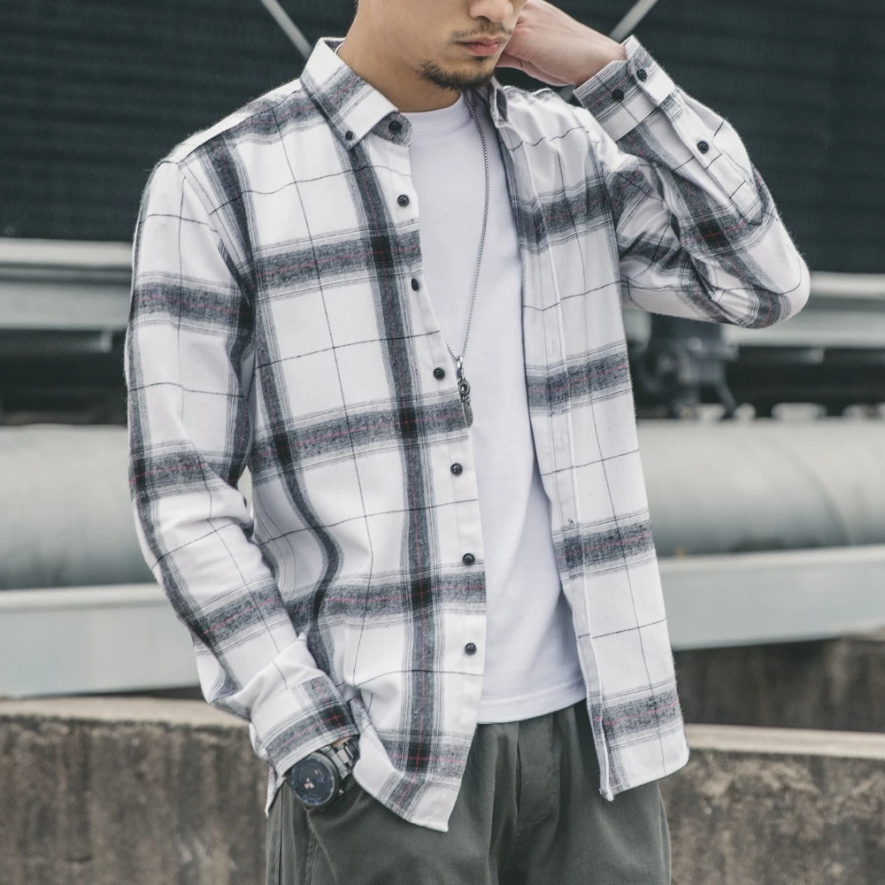 slim flannel shirt mens