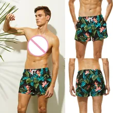 Мужские дышащие плавки-шорты, шорты для плавания, тонкая одежда, трусы с цветочным принтом, Beachear, купальный костюм, пляжные шорты, одежда для плавания
