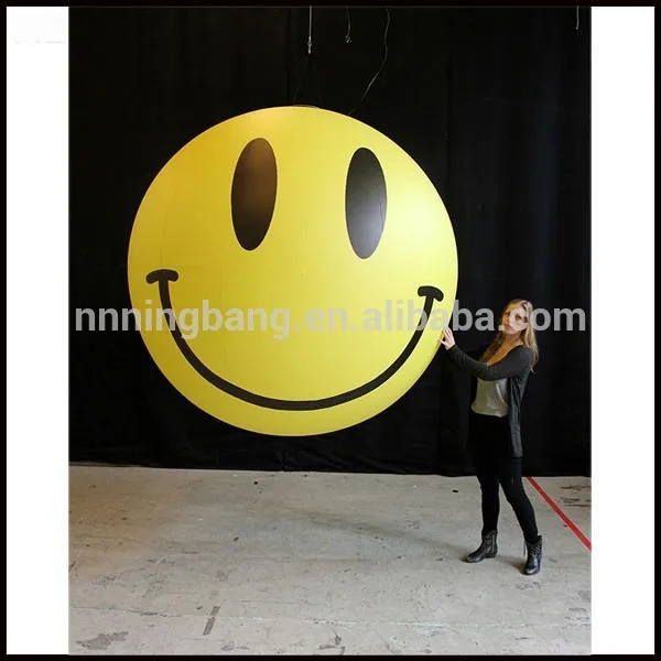 

Free shipping diameter 2m whole sale inflatable smiley balloon for event decoration