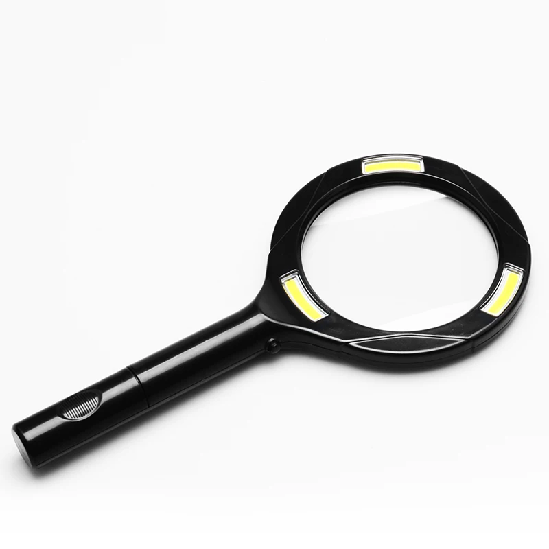Kopen PANYUE Extra Grote Vergrootglas met Licht 3X Lens Zoom 3 * COB Verlichte Vergrootglas Glas Lichtgewicht Hand Held Loepen lens