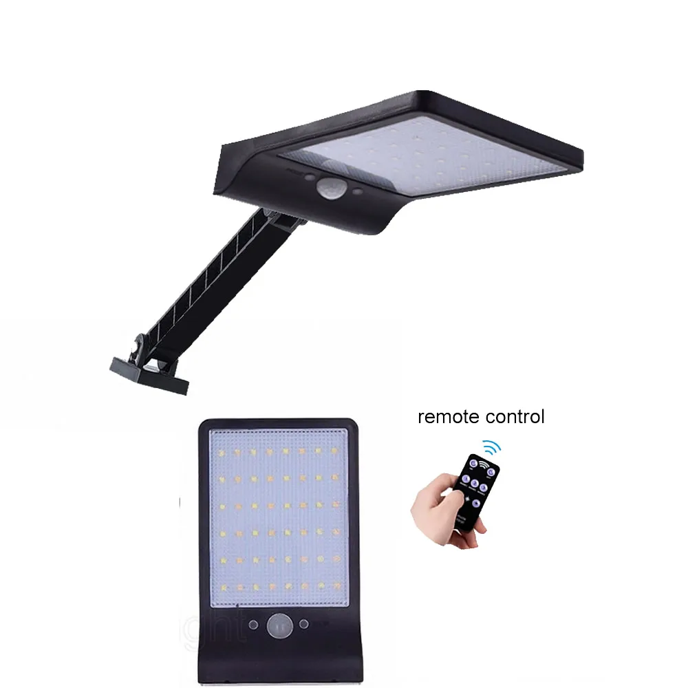 

remote control rotate bracket solar street light Led Outdoor Waterproof 48 leds 3 Modes For Garden Wall desk lamp yard garage ge