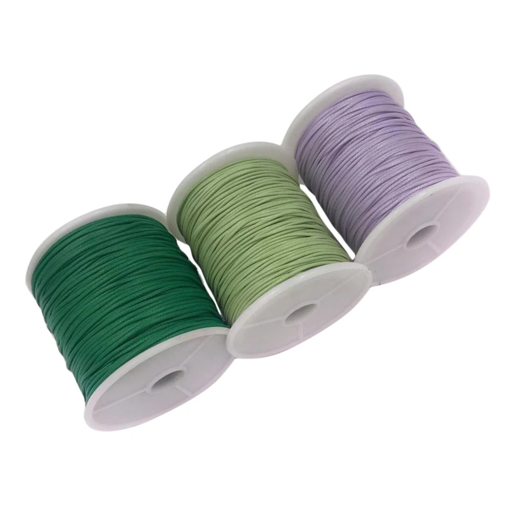 3 Rolls of 80 Meters Waxed Nylon Cord String for DIY Jewelry Making Necklace Bracelet Earrings Thread for Handmade Crafts 1mm 