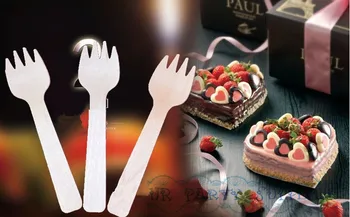 

500pcs Disposal kids Wooden Picnic Utensil 10.5cm Forks Spoons Ice Cream Pudding Spoons Caterer Wooden Forks