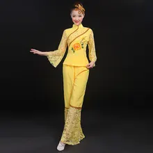 Tradicional danza Custom chino ropa de danza folclórica clásica moderna Yangko ventilador de la danza del traje nuevo 2015