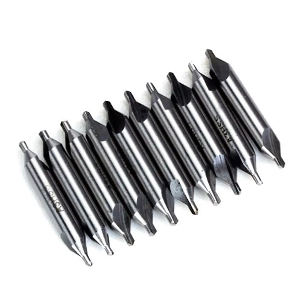10 Pcs 3MM 60 Degree Bit HSS Combined Center Drills Countersinks Set