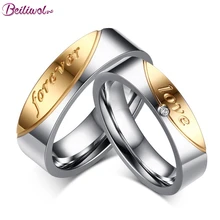 Couple Rings For Women and Men Forever Love Titanium Steel Jewelry Fashion Wedding Ring Support Engraved Name/Date Gift No Fade