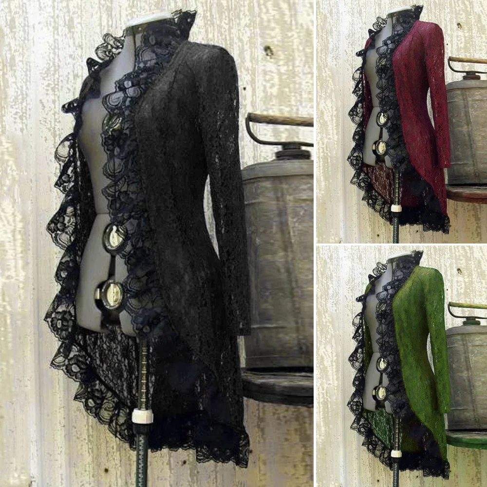 Women Coat Autumn Winter Cardigans Bridesmaid Lace Flounce Collar Ladies Jacket Long Sleeve Party Vintage Cardigans Hot Sales