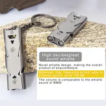 Открытый Нержавеющая сталь двойная трубчатая стойка высокого децибел свисток спасательный