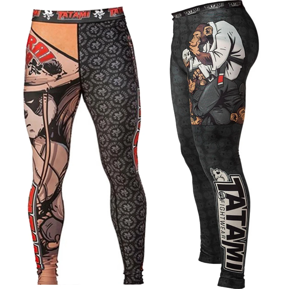 

Boxing Rashguard MMA Pants Sublimated Printed Muay Thai Bjj Breathable Fitness Shorts Boxeo MMA JIU JITSU GI Rash Guard Pant