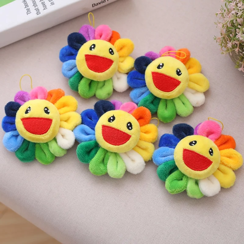 

1Pcs Sunflower Plush Toy Keychain Plush with Keychain Cute Stuffed Kawaii Flower Baby Doll Key Chain Pendant Small Baby Kid Toy