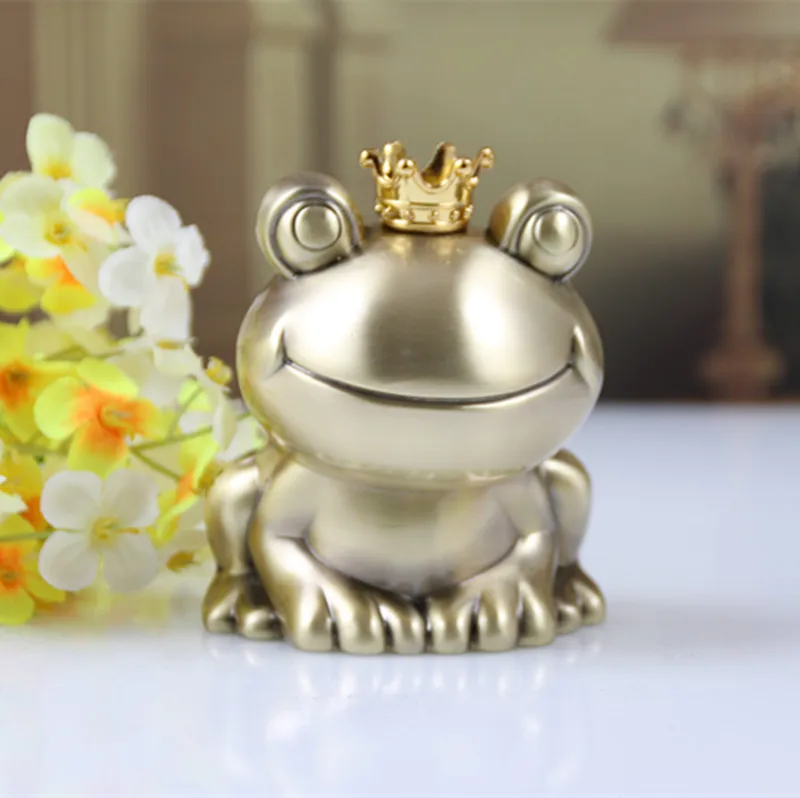 

Metal Craft Frog Prince Piggy Bank Creative European Crown Frog Piggy Bank Children's Gifts Home Decoration Storage Box