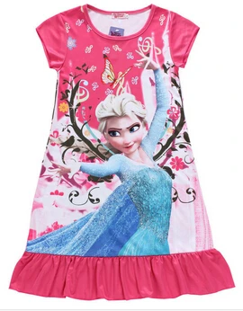 Повседневное платье для девочек ночная рубашка принцессы Эльзы, Анны, Золушки для девочек платье-Пижама Белоснежки, Рапунцель для девочек детская одежда для сна, пижамы - Цвет: as picture