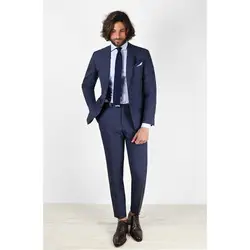 Новый Темно-синий мужской костюм модный на заказ Классический Фрак официальный деловая модельная одежда для мужчин (куртка + брюки для