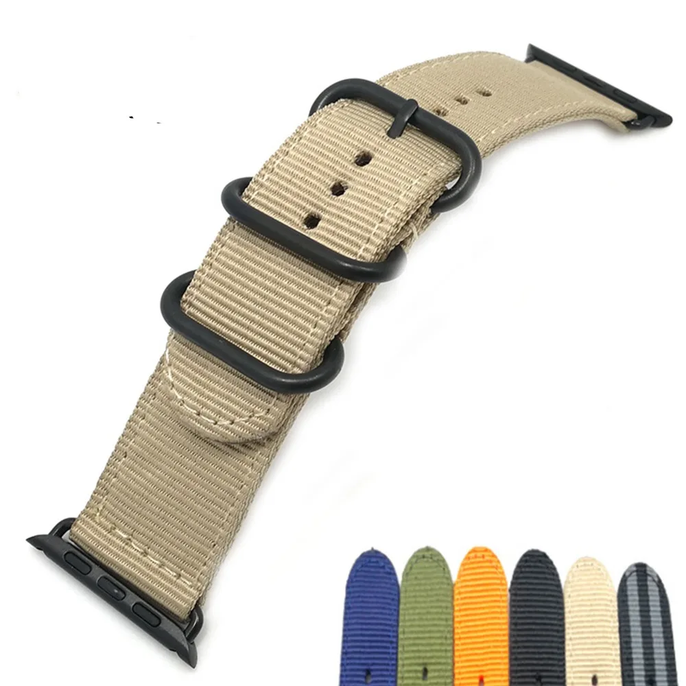 

black Hot sale Nylon strap for Apple Watch Band Series 3/2/1 sport leather bracelet 42mm 38mm strap for iwatch band