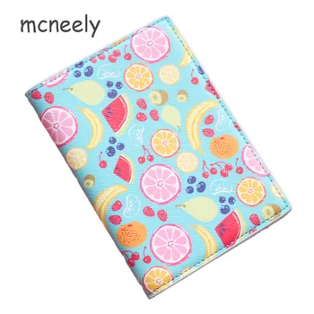 

Mcneely Women various fruit Passport Cover PU Leather Passport Holder With Card Holder Baby Passport Case Candy Porte Carte