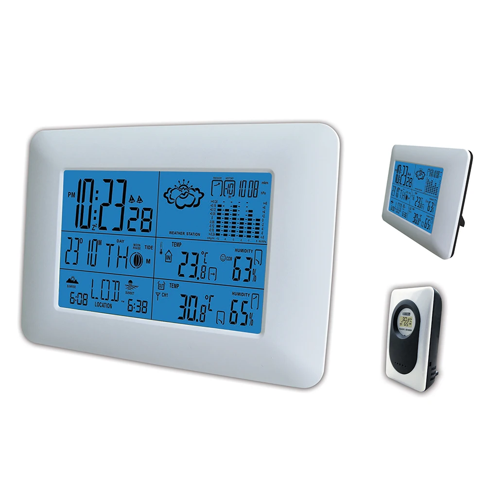 

Wireless Weather Station Digital LCD Indoor Outdoor Temperature Humidity Barometer Hygrometer Thermometer Sunrise Sunset Clock