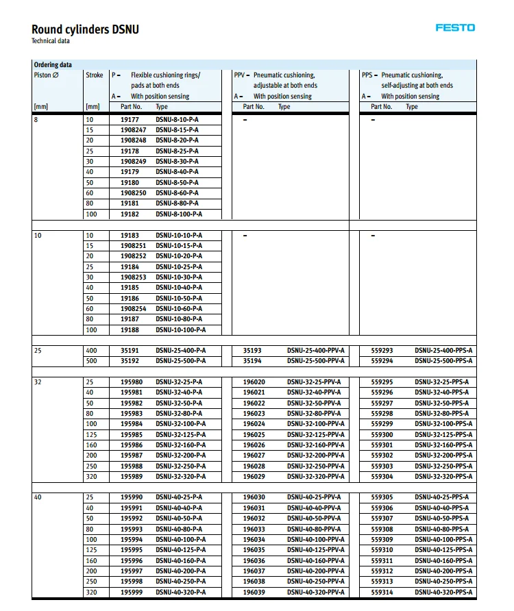 DSNU-20-175-P-A DSNU-20-200-P-A DSNU-20-250-P-A DSNU-20-300-P-A FESTO мини цилиндр dsun серии пневматический компонент инструменты воздуха