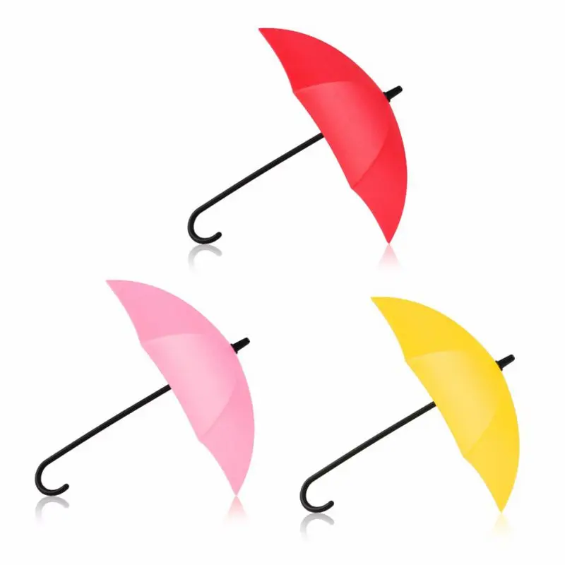

3 Unit / Lot Cute Umbrella Shape Self-Adhesive Wall Door Hanger Hanger Bag Keys Bathroom Kitchen Sticky Holder