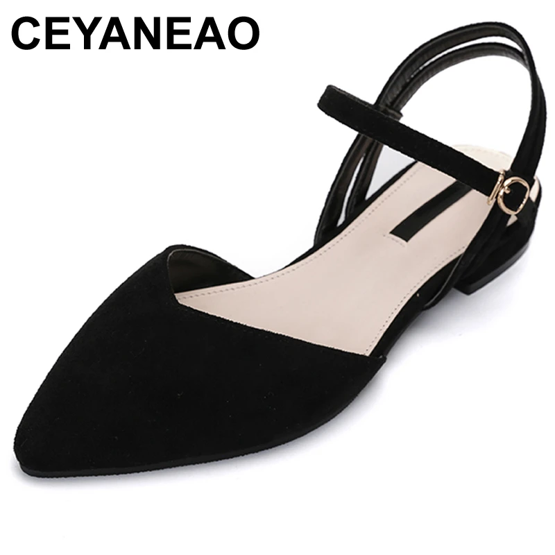 CEYANEAO Sandalias de tacón bajo con estrecha para Mujer, zapatos planos de talla grande aterciopelados, de cerrada, color rosa, 2018| Sandalias de mujer| - AliExpress