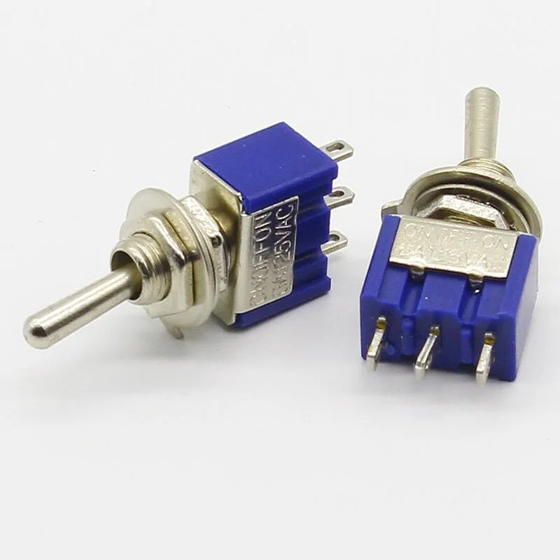 6MM Button Switch blue 3P3T toggle switch 3 feet 3 gear X10in Switches