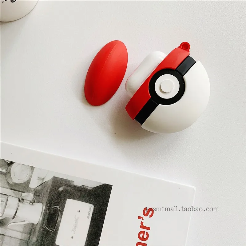 Air pods 2 мультяшный покебол Милый Забавный чехол для наушников Poke Ball для Apple беспроводная Bluetooth гарнитура Airpods силиконовый чехол Funda