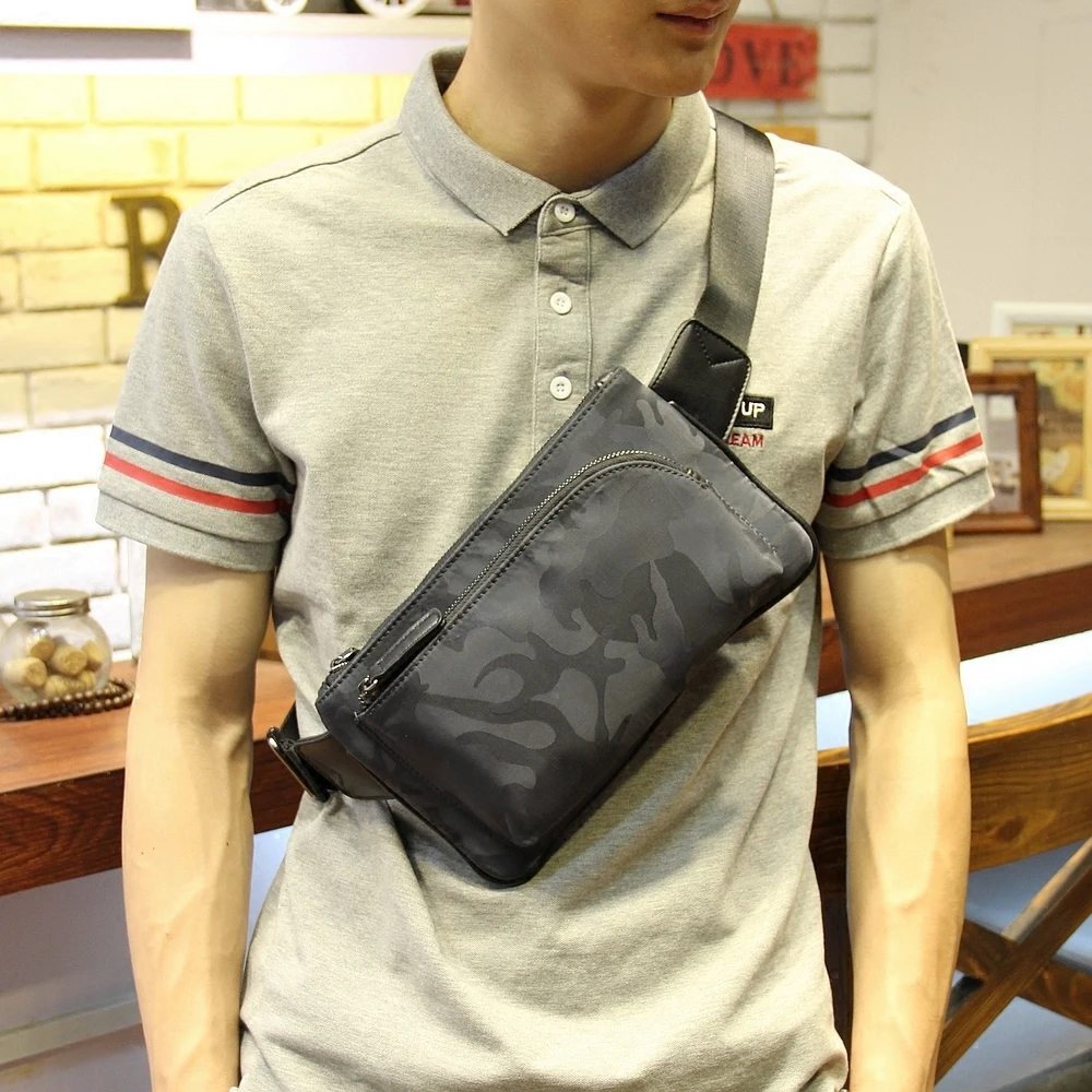 New men chest bag fashion man bag casual camouflage printing shoulder Messenger bag Korean men&#39;s ...