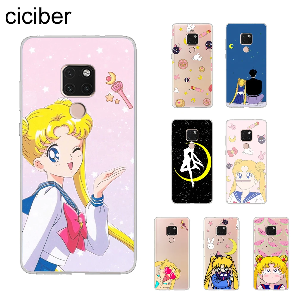

ciciber Anime girl Sailor Moon Cover For Huawei Mate 20 Pro Lite X Case Soft TPU For Mate 10 9 Pro Lite Phone Cases Shell Capa
