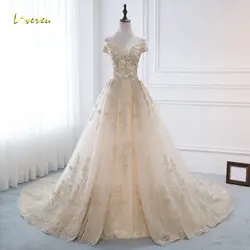 Loverxu Vestido De Noiva Лодка шеи линии Свадебные платья 2019 от плеча аппликации кружева винтажное свадебное платье плюс Размеры