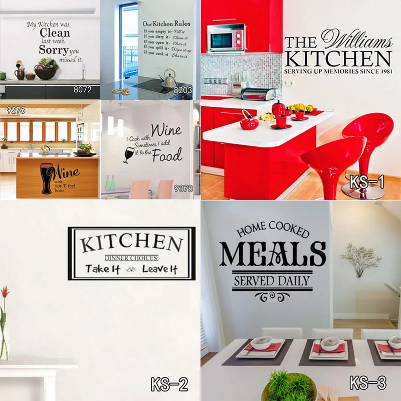 Creative DIY Personalize Kitchen Wall Sticker Cuisine Decal Home Decor