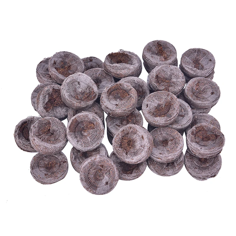 

50pcs 25mmPeat Pellets and Coco Pellets Seed Starting Plugs Seeds Starter Pallet Seedling Soil Block Professional