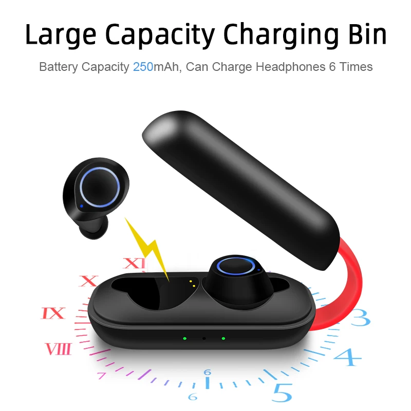 M& J Bluetooth наушники TWS наушники беспроводные Bluetooth наушники 6D стерео гарнитура Bluetooth наушники с микрофоном и зарядным устройством