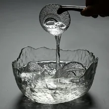 Большая стеклянная чашка для мытья чая, ручка для мытья воды, японский молоток, термостойкие фрукты кастрюля, чайный сервиз