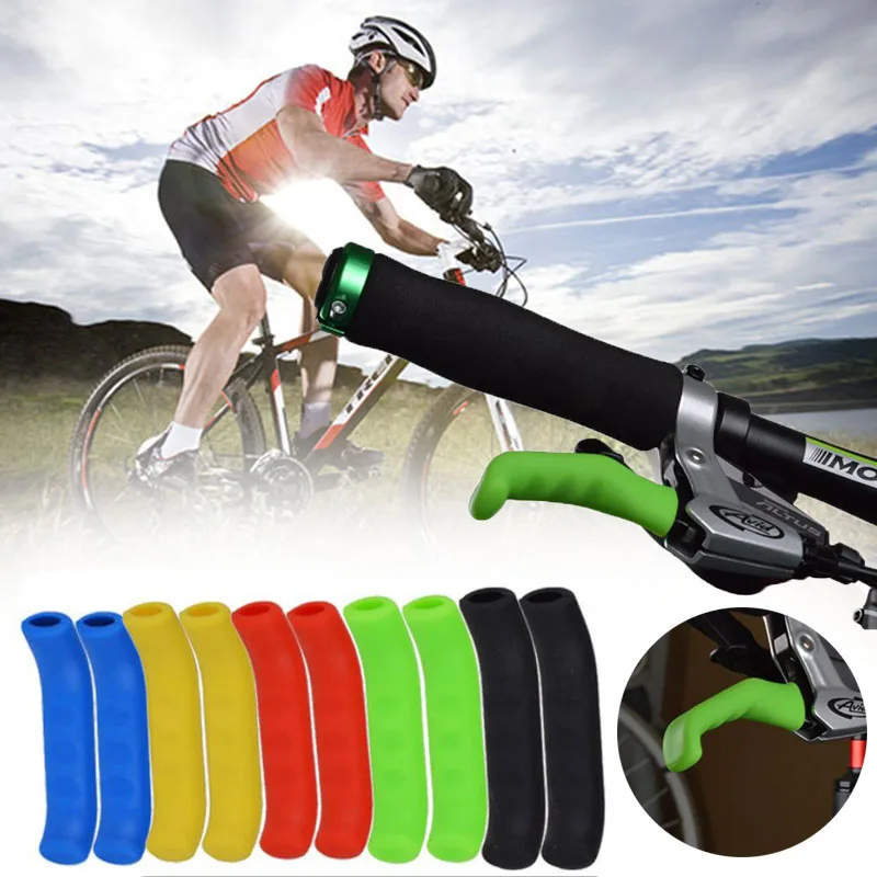 PAIR of COLOURED BRAKE LEVER GRIPS PROTECTORS COVERS MOUNTAIN BIKE MTB BMX FIXIE