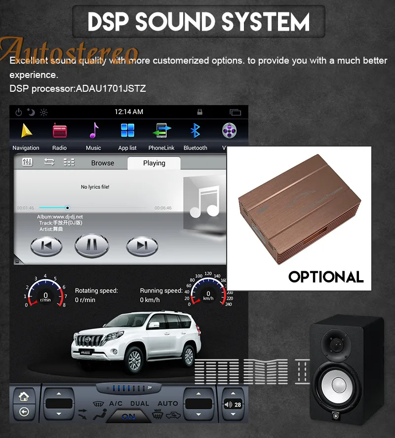 Clearance Android 9.0 Tesla style Car GPS Navigation For TOYOTA Land Cruiser Prado 150 2014-2017 headunit multimedia radio tape recorder 22