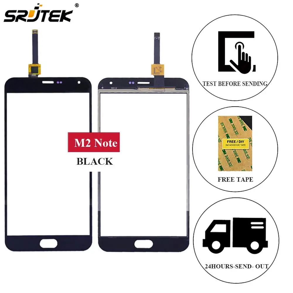 

Srjtek For Meizu M2 note M571H M571M M571C M571U / For Meilan Note 2 Touch Screen Digitizer Sensor Front Glass Panel FHD Black