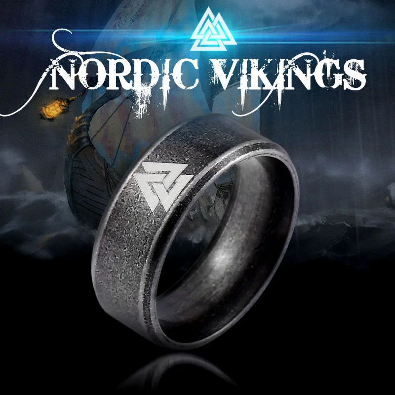 

Beier 316L Stainless steel nose viking scandinavian Odin 's Symbol Valknut for men Wedding Ring Cool fashion Jewelry LR-R093
