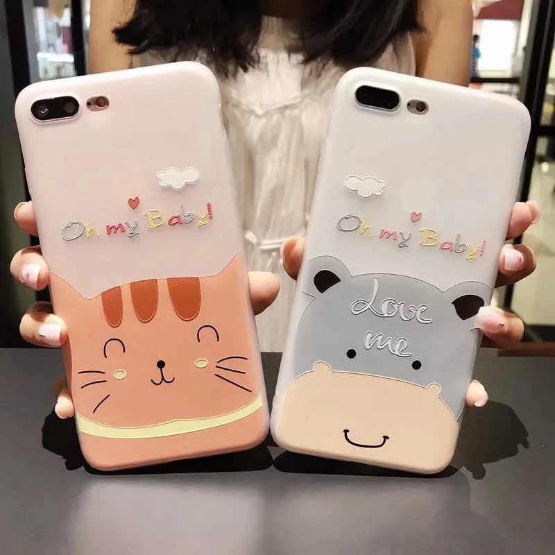 

Cute animal 3D Pattern Matte Soft TPU Cover Case For iPhone XS MAX XR Comfortable Dustproof Housing For iPhone X On 6 S 7 8 Plus