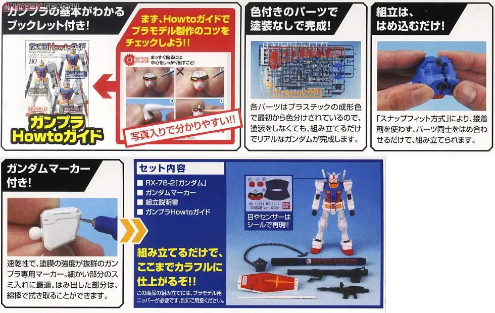 Bandai 1/144 HGUC GUNPLA стартовый набор 2 GUNDAM версия G30TH мобильный костюм сборные модели