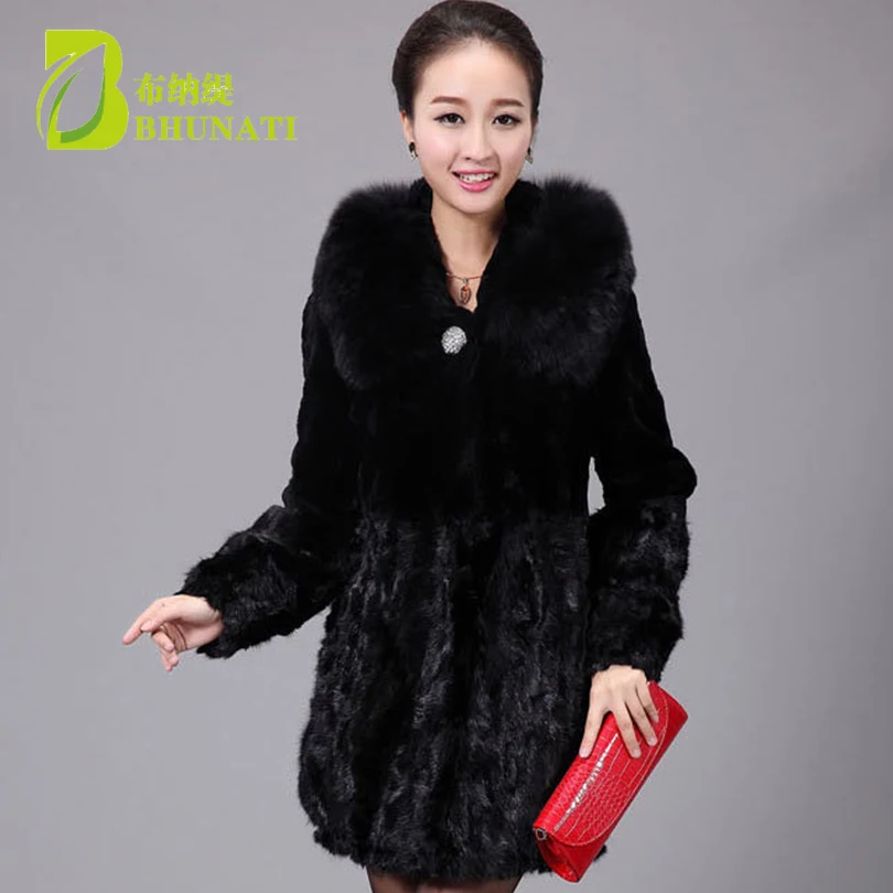 BHUNATI 2018 Faux/imitation Fur with Hooded Coat Winter Fur Coat Long Outwear Warm Clothing With belt Plus Size Women Coats